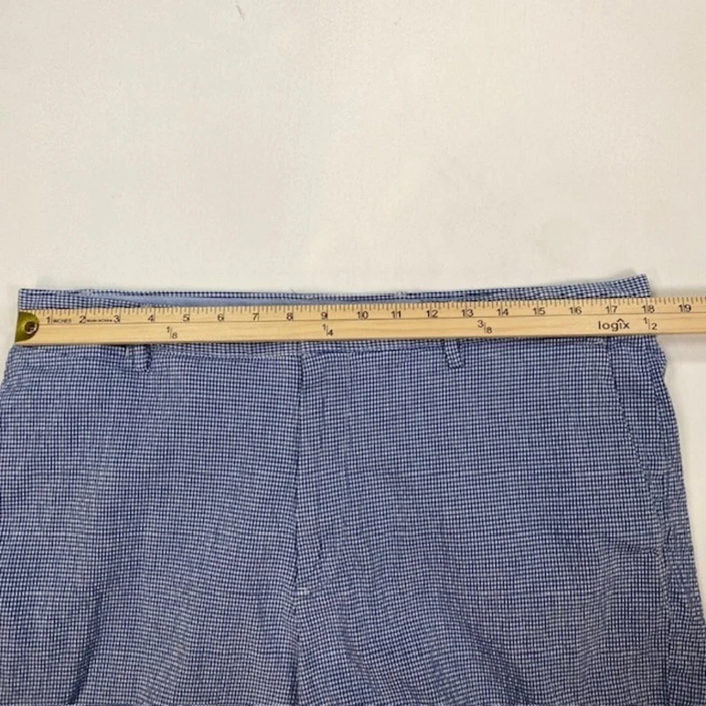 Polo Ralph‎ Lauren Mens 36 Blue White Houndstooth Stretch Classic Fit Shorts